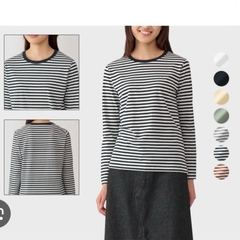 AE29 Áo thun cotton cổ tròn tay dài