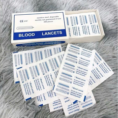 Kim chích mụn Lancets hộp 200 chiếc dùng làm kim nặn mụn có túi chống khuẩn cao cấp