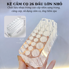 Kệ cắm cọ spa cọ chổi trang điểm TH COMPANY cao cấp và hộp đựng bông tẩy trang