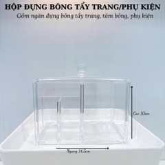 Kệ cắm cọ spa cọ chổi trang điểm TH COMPANY cao cấp và hộp đựng bông tẩy trang