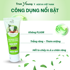 Kem Đánh Răng Thảo Dược NONI Adeva - Trắng răng, Ngăn Ngừa Hôi Miệng, Hỗ trợ giảm ê buốt, Viêm Nướu