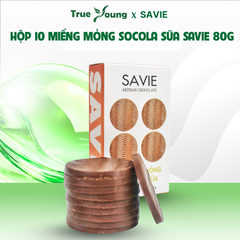 Hộp 10 Miếng Mỏng Socola Sữa Savie 80g