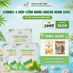 COMBO 3 HỘP CỐM NHÀU ADEVA NONI TẶNG NGAY TRÀ GỪNG HÒA TAN HOẶC CAFE TRỨNG HÒA TAN