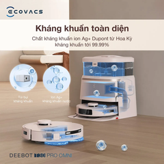 Robot hút bụi lau nhà tự động làm sạch Ecovacs Deebot T30 Pro Omni