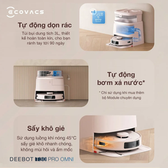 Robot hút bụi lau nhà tự động làm sạch Ecovacs Deebot T30 Pro Omni