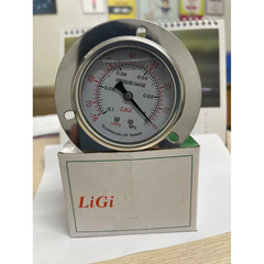Đồng Hồ Áp Suất Âm Chân Không LIGI Inox 63mm - Dải Đo -1kg-0 (-76cmHg) | Vành 87mm | Ren 1/4NPT