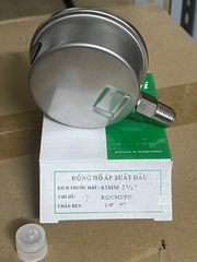 Đồng hồ áp suất dầu chân đứng LIGI dải đo 0-7Kg 0.7Mpa kích thước 63mm ren 1/4 13mm