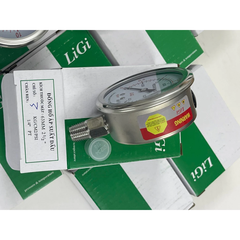 Đồng Hồ Áp Suất LIGI Có Dầu Mặt 63mm, Dải Đo 3kg/cm² (0.3MPa), Ren 1/4" 13mm