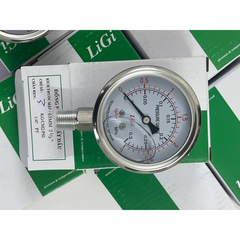 Đồng Hồ Áp Suất LIGI Có Dầu Mặt 63mm, Dải Đo 3kg/cm² (0.3MPa), Ren 1/4" 13mm