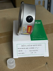 Đồng hồ áp suất dầu chân đứng LIGI dải đo 0-7Kg 0.7Mpa kích thước 63mm ren 1/4 13mm