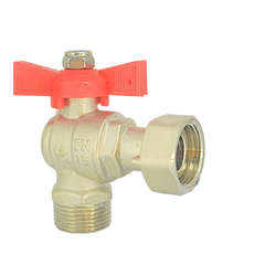 Van góc đồng có van một chiều mạ sau đồng hồ tay bướm ABS MIHA