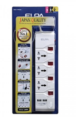 Ổ cắm điện ELPA ESU-VNI33 3 ổ điện, 4 công tắc, 3m, 2xUSB