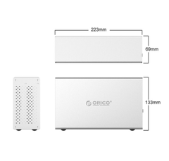 Hộp ổ cứng ORICO 3.5 inch 2 khe cắm SATA 3 USB 3.0 Type B - WS200RU3