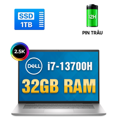 Máy tính xách tay Dell Inspiron 16 Plus 7630 ( Intel Core i7-13700H/ RAM 32GB/ 1TB SSD/ Intel Iris Xe Graphics /16.0 inch QHD / Win 11/ Bạc_NK)