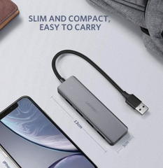 Bộ chia Hub USB 3.0 sang 4 cổng màu xám Ugreen (50985)