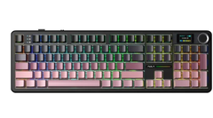 Bàn phím cơ AULA F108 Pro Black Pink Gradient Grey Wood V3 switch