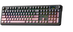 Bàn phím cơ AULA F108 Pro Black Pink Gradient Grey Wood V3 switch