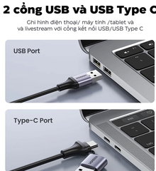 Card ghi hình HDMI to USB 2.0, Type C live streaming 1080P Ugreen (40189)