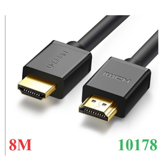 Cáp dữ liệu VIDEO HDMI 1.4 đồng 100%, 19+1 màu đen truyền âm thanh hình ảnh dài 8M Ugreen ( 10178)