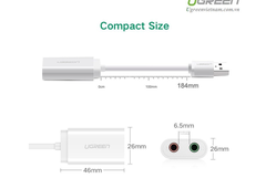 Card sound USB 2.0 to 3.5mm chính hãng Ugreen 30143