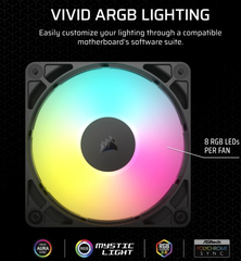 Bộ 3 quạt máy tính Corsair RS120 ARGB Black CO-9050181-WW