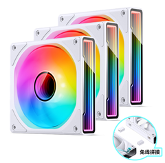 Bộ 3 Quạt JONSBO ZK-120W (3 IN 1) WHITE REVERSE infinity ( Ghép Nối Không Dây)