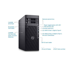 Máy tính trạm Workstation Dell Precision 5860 (Intel Xeon W3-2423 | 16GB DDR5 4800MHz | 512GB SSD +1TB HDD | Nvidia T1000 8GB | KB_M | Windows 11 Pro | 3yr) _ 42PT586004