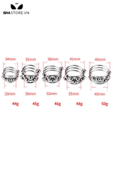 SMT622 - Vòng đeo dương vật inox có bi hình lo xo với 4 size