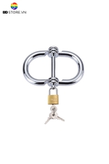 BDT269 - Còng tay tình yêu inox hình chữ D úp kèm ổ khóa có 4 kích cỡ