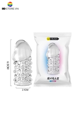 BDT1449 - Bao cao su đôn dên trong suốt có bi nổi  dài 6.5cm