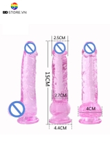 BDT404 - Dương vật giả mini trong suốt đế hít tường dài 15cm