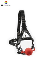 BDT026 - Ball gag bịt miệng thoáng khí silicon có đai đeo đầu móc mũi