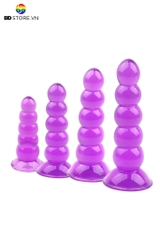 BDT3774 - Anal ball chuỗi hạt phình nở đa tầng silicon mềm dẻo có 4 size