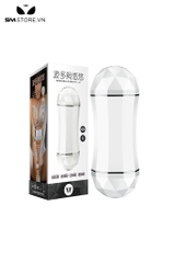 SMT781 - Cốc thủ dâm 2 đầu silicon mềm có rung dài 210mm