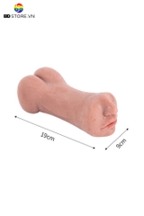 BDT4155 - Âm đạo giả cầm tay 2 đầu với khuôn mông đùi đứng dài 19cm