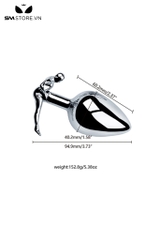 SMT2741 - Đồ chơi hậu môn inox có đế hình người và 3 size