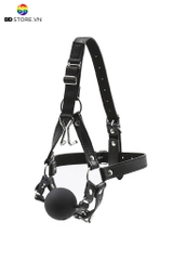 BDT026 - Ball gag bịt miệng thoáng khí silicon có đai đeo đầu móc mũi