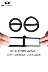 SMT896 - Vòng đeo gốc dương vật silicon hình tam giác màu đen