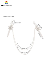 BDT737 - Kẹp núm vú dạng thít có dây xích đính ngôi sao dài 35cm