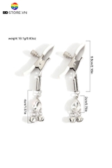BDT733 - Kẹp ti kim loại đính charm gắn 2 chuông nhỏ dài 9.5cm