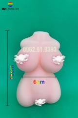 BDT442 - Búp bê tình yêu silicon có 2 lỗ âm đạo và hậu môn kèm 5 size