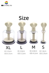 BDT688 - Set 2 chiếc hút núm vú với ống trong suốt bơm tay có 4 size
