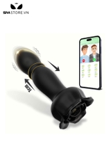 SMT1025 - Anal plug silicon hình hoa hồng với 9 chế độ rung thụt