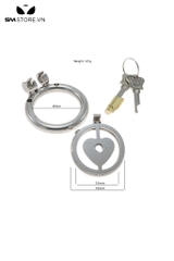 SMT288 - Khóa dương vật inox không gỉ dạng phẳng hình trái tim