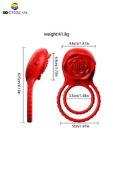 BDT5059 - Vòng rung tình yêu silicon và đầu hoa hồng có 9 chế độ