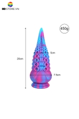 BDT138 - Dương vật giả silicon đa màu sắc có xúc tu dài 20cm