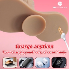 BDT2363 - Dương vật giả 3 nhánh có đế dính tường kèm 9 chế độ