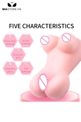 BDT1947 - Búp bê tình yêu anime mini silicon có ngực và hậu môn dài 14cm