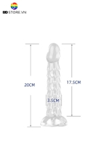 BDT1345 - Cu giả trong suốt vảy rồng và đế dính tường silicon đàn hồi