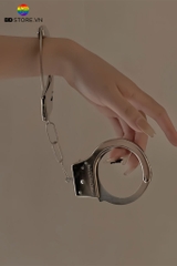 BDT064 - Dụng cụ BDSM còng tay tình yêu inox có xích nối liền